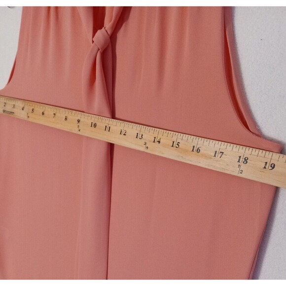 Loft Top Womens Small Coral Front Neck Tie Button Up Sleeveless Lightweight - Picture 5 of 8